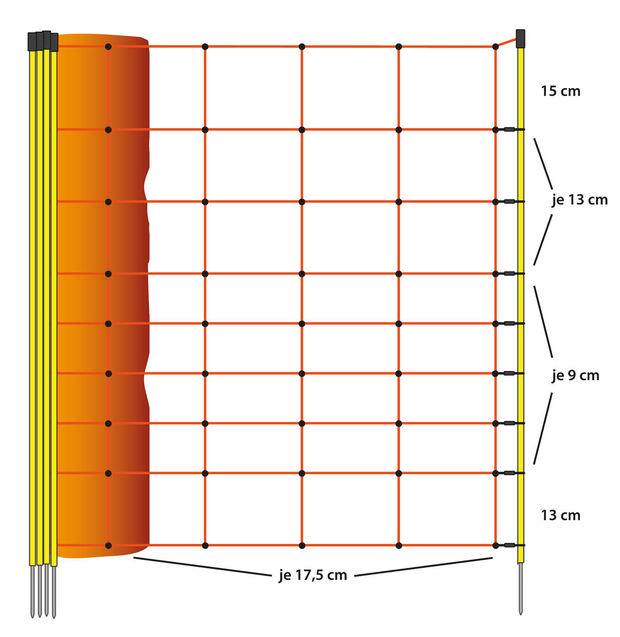 AKO OVINET Schafnetz 90cm hoch, Einzelspitze