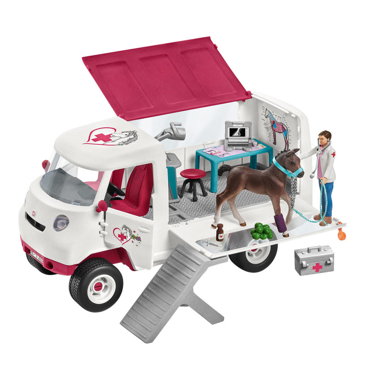 Schleich Mobile Tierärztin mit Fohlen