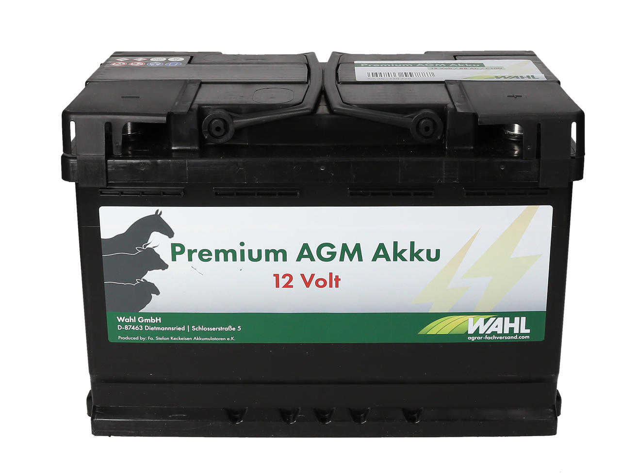 Kerbl 12 Volt Premium AGM Akku - 12 V, 88 Ah