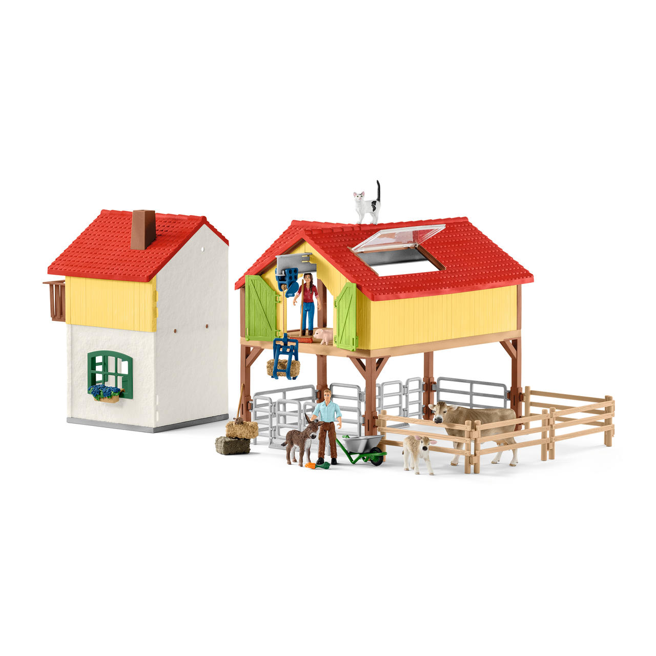 Schleich Bauernhaus mit Stall und Tieren